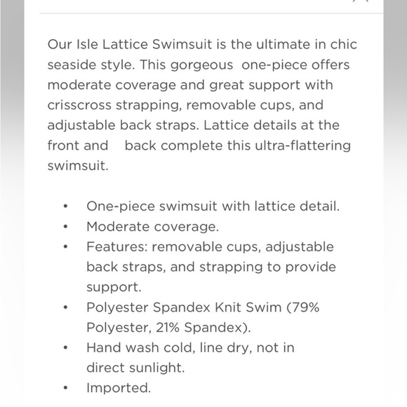 NWT Isle Lattice One-Piece Swimsuit Plumeria Pink - Picture 7 of 8